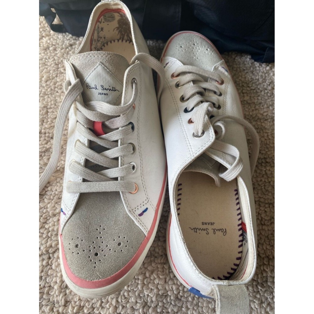 Paul Smith Jeans US 8 Sneakers White Suede Canvas LOKAI UK 7